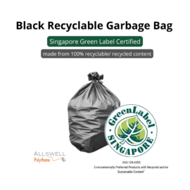 Black Recyclable Garbage Bag – Green Label Singapore Certified