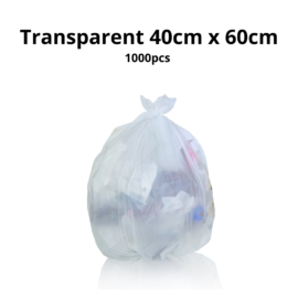 Transparent HDPE Trash Bag 40cm x 60cm